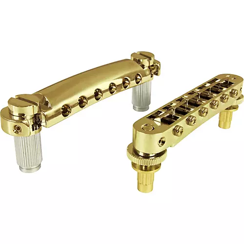 TonePros Standard Locking Tune-o-matic/Tailpiece Set (small posts/notched saddles) Black - musicians--Friend
