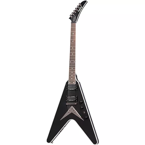 Epiphone Dave Mustaine Flying V Custom Electric Guitar Black Metallic - musicians--Friend