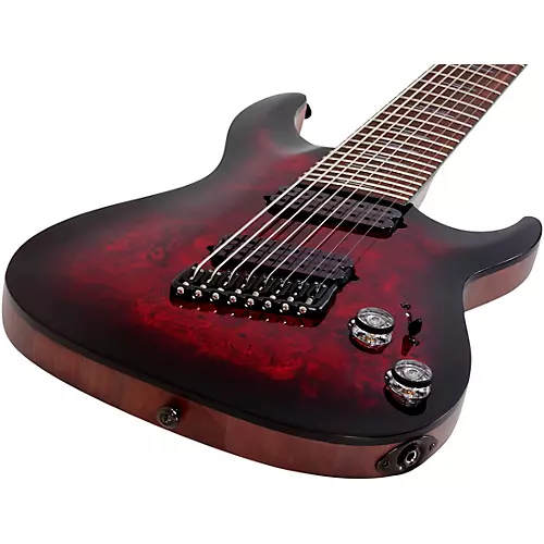 Schecter Guitar Research Omen Elite-8 MS Electric Guitar Charcoal - musicians--Friend