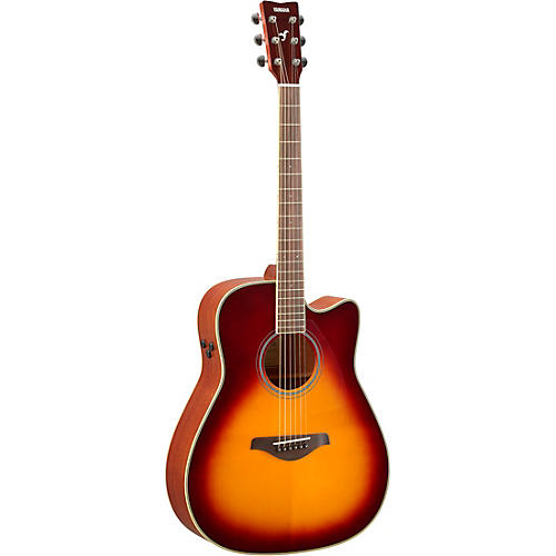 Yamaha FGC-TA TransAcoustic Dreadnought Cutaway Acoustic-Electric Guitar Black - musicians--Friend