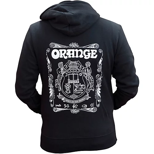 Orange Amplifiers Hoodie with Orange Logo and Crest Medium Black - musicians--Friend