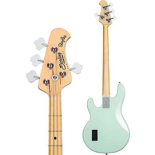 Sterling by Music Man S.U.B. StingRay RAY4 Maple Fingerboard Electric Bass Guitar Chopper Blue White Pickguard - musicians--Friend