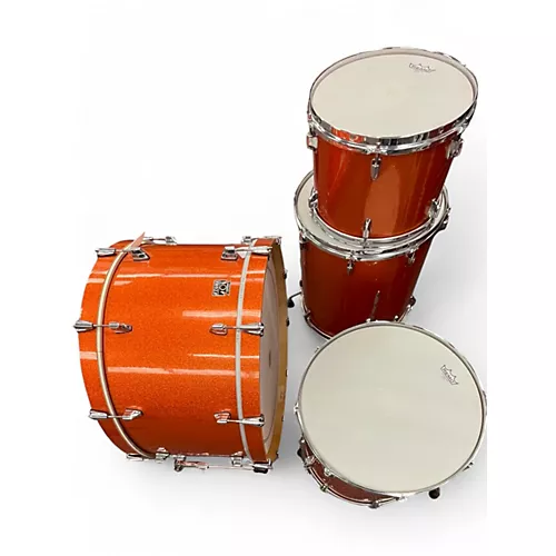 Used TAMA 4 Piece superstar classic orange sparkle Drum Kit orange sparkle - musicians--Friend