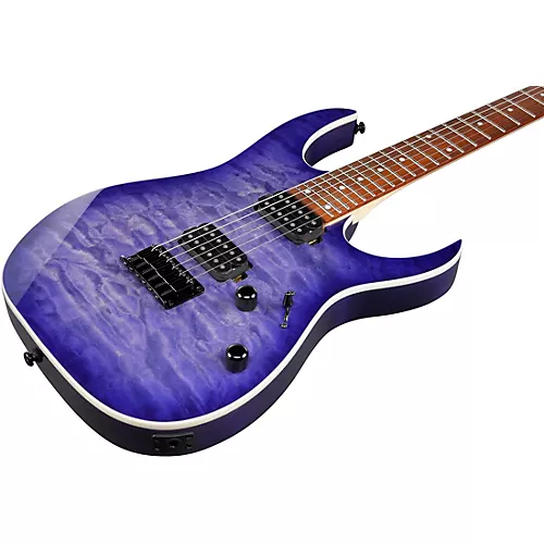 Ibanez RG421QM Quilted Maple Top Electric Guitar Cerulean Blue Burst - musicians--Friend