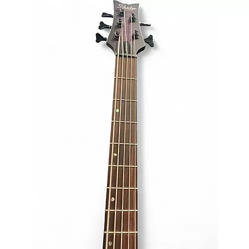 Used Schecter Guitar Research  Limited-Edition Stiletto Studio-5 5-String Bass  Trans Purple Electric Bass Guitar Trans Purple - musicians--Friend
