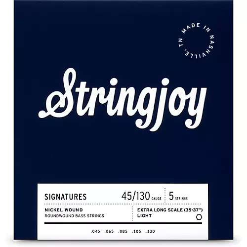 Stringjoy Signatures 5 String Extra Long Scale Nickel Wound Bass Guitar Strings 45 - 130 - musicians--Friend