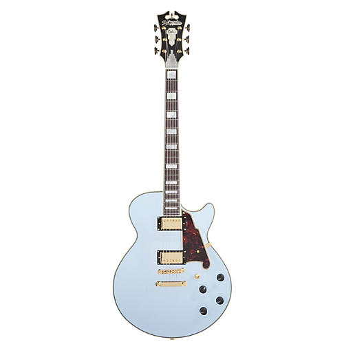 D'Angelico D'Angelico EX-SS Non-F Hole Deluxe Edition Hollowbody Electric Guitar Matte Powder Blue Tortoise Pickguard - musicians--Friend