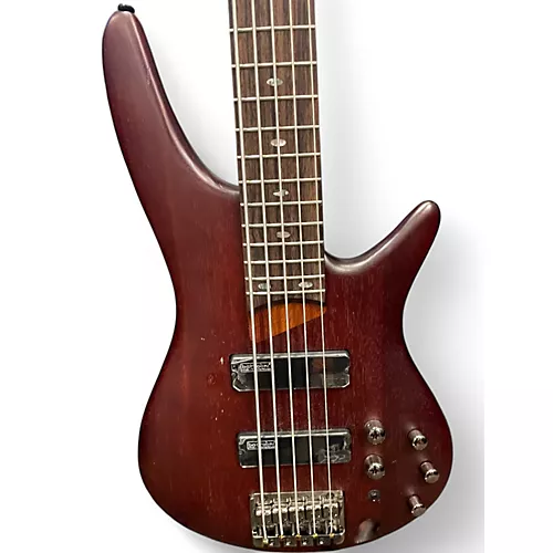 Used Ibanez SR505 5 String Brown Electric Bass Guitar Brown - musicians--Friend