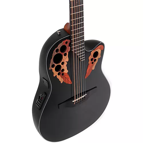 Ovation CE4412-5-G Celebrity Series Elite Mid-Depth 12-String Acoustic-Electric Guitar Black - musicians--Friend