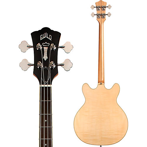 Guild Starfire Bass II Flamed Maple Short-Scale Semi-Hollow Electric Bass Guitar Natural - musicians--Friend