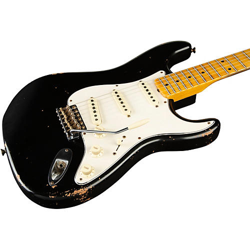 Fender Custom Shop 1958 Stratocaster Journeyman Relic Electric Guitar Masterbuilt by Todd Krause Black - musicians--Friend