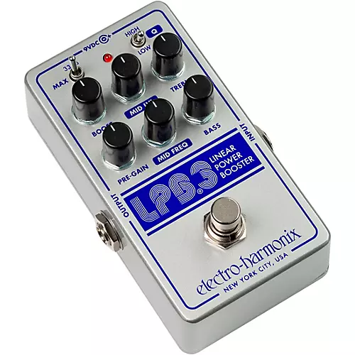 Electro-Harmonix LPB-3 Linear Power Booster & EQ Effect Pedal Silver and Blue - musicians--Friend