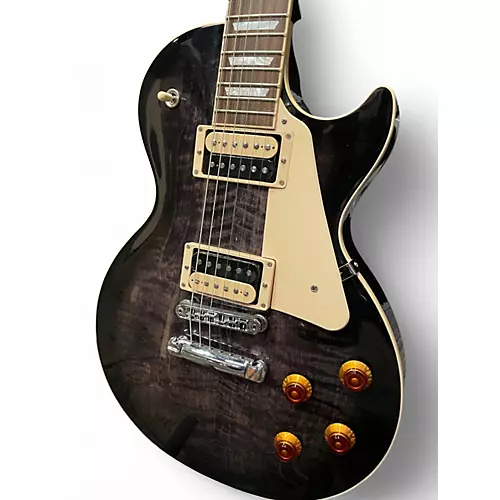 Used 2021 Gibson Les Paul Traditional Pro V Flame Top Ebony Burst Solid Body Electric Guitar Ebony Burst - musicians--Friend