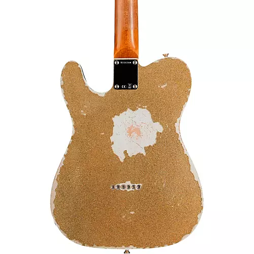 Fender Custom Shop Limited-Edition Texas Telecaster Heavy Relic Electric Guitar Gold Metal Flake/Aged Olympic White - musicians--Friend