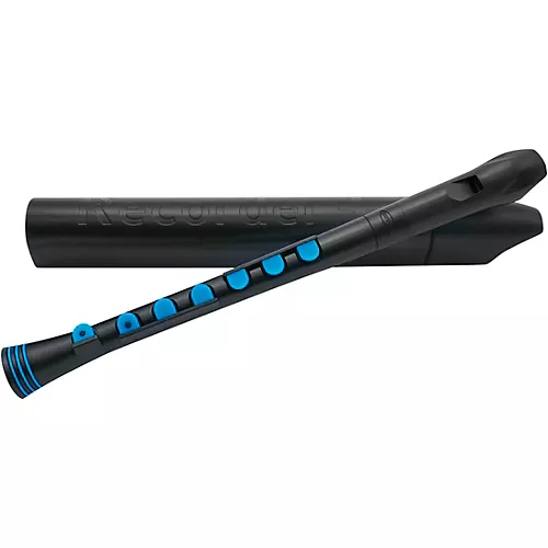 Nuvo Recorder+ German Fingering With Hard Case Black/Blue - musicians--Friend