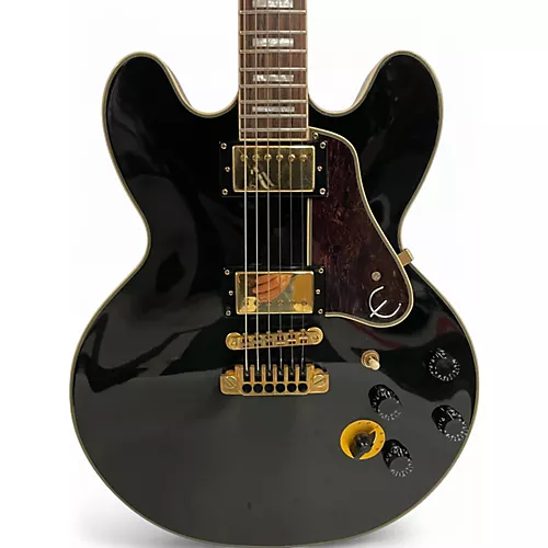 Used Epiphone BB King Lucille Black Hollow Body Electric Guitar Black - musicians--Friend