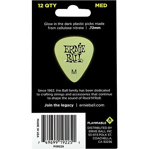 Ernie Ball Super Glow Guitar Picks Heavy 12 Pack - musicians--Friend