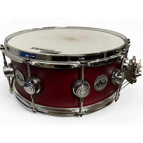 Used DW 6.5X14 Collector's Series Maple Snare Satin Red Drum Satin Red 15 - musicians--Friend