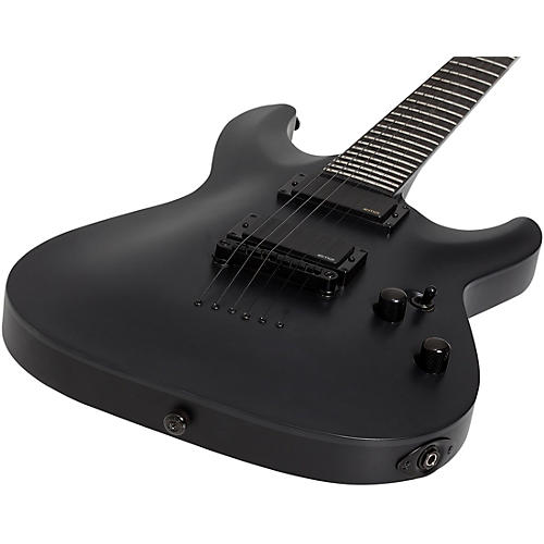 Schecter Guitar Research C-1 Platinum Blackout Electric Guitar Satin Black - musicians--Friend