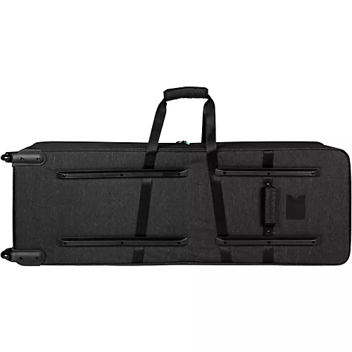 Gator GKP76-BLK Semi-Rigid Lightweight Pro Wheeled Case for 76-Note Keyboards; Charcoal Black Electric Blue Interior - musicians--Friend