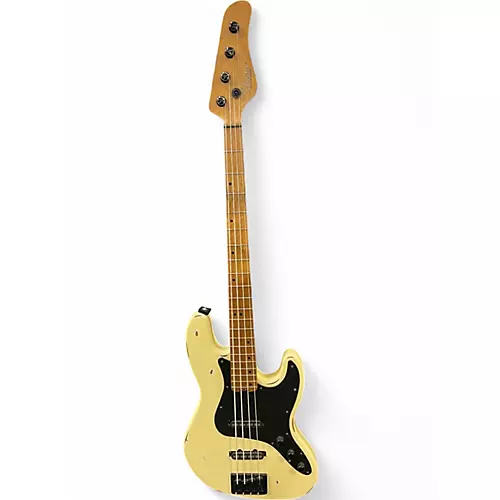Used 2019 Schecter Guitar Research Nikki Sixx Signature White Electric Bass Guitar White - musicians--Friend