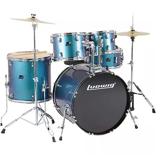 Ludwig BackBeat Complete 5-Piece Drum Set With Hardware and Cymbals Metallic Purple Mist - musicians--Friend