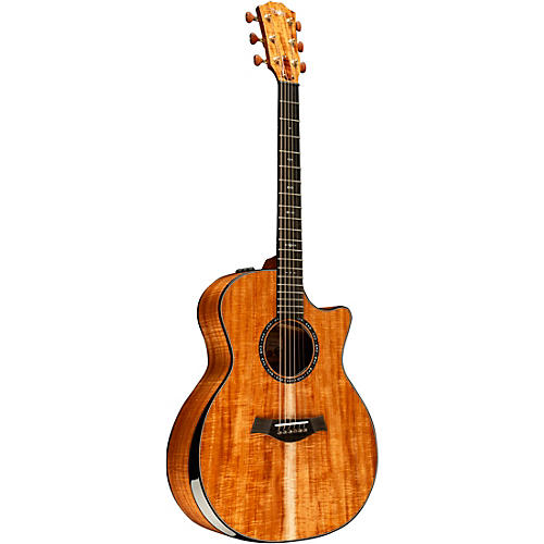Taylor Custom All Figured AA Grade Hawaiian Koa Grand Auditorium Acoustic-Electric Guitar Natural - musicians--Friend