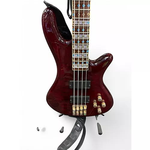 Used Schecter Guitar Research  Elite 4 String Wine Red Electric Bass Guitar Wine Red - musicians--Friend