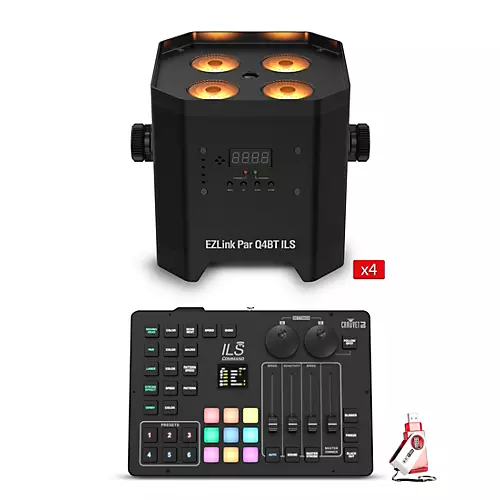 CHAUVET DJ EZLink Par Q4BT ILS and ILS Command Bundle - musicians--Friend