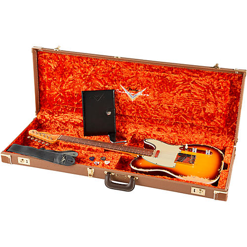 Fender Custom Shop Limited-Edition '60 Telecaster Custom Heavy Relic Electric Guitar Faded Aged Chocolate 3-Color Sunburst - musicians--Friend