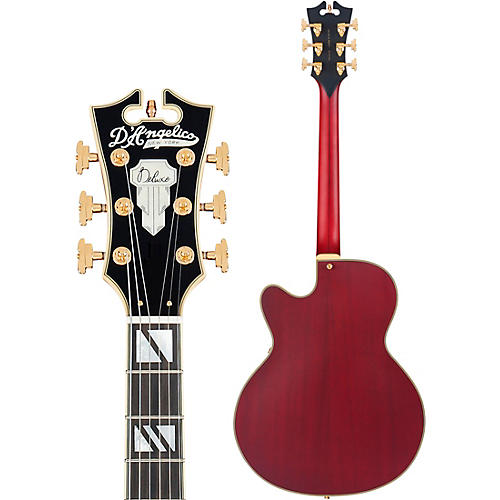 D'Angelico Deluxe 59 Hollowbody Electric Guitar Satin Trans Wine - musicians--Friend