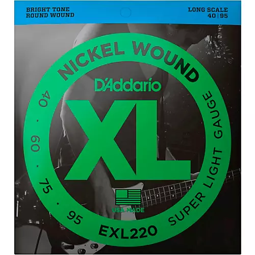 D'Addario EXL220 XL Nickel Round Wound Super Light Bright Electric Bass Strings - musicians--Friend