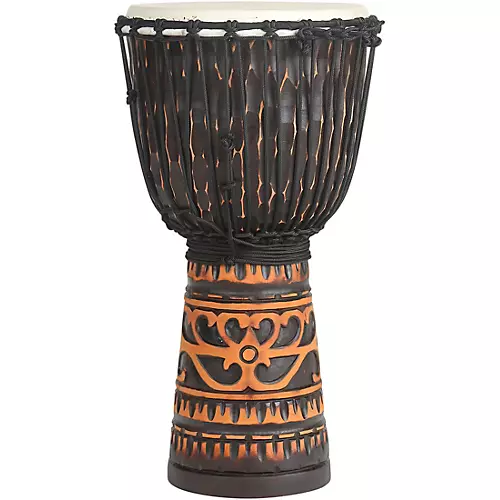 X8 Drums Deep Carve Antique Chocolate Djembe Drum 12 in. - musicians--Friend