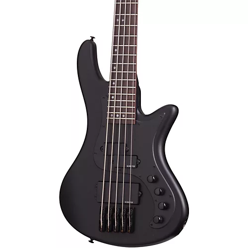 Schecter Guitar Research Stiletto Stealth-5 5-String Electric Bass Guitar Satin Black - musicians--Friend