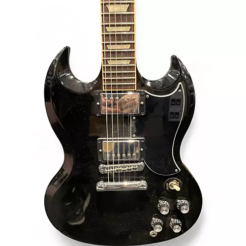 Used 2011 Gibson 50th Anniversary SG Standard 24 Black Solid Body Electric Guitar Black - musicians--Friend