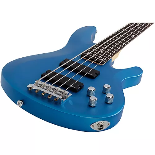 Schecter Guitar Research C-5 Deluxe Electric Bass Satin Metallic Light Blue - musicians--Friend