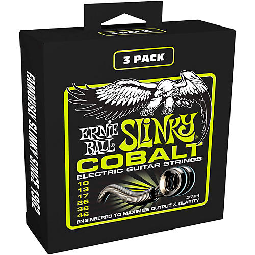Ernie Ball P03721 Cobalt Regular Slinky Electric Guitar Strings 4 Pack (12 Sets) - musicians--Friend