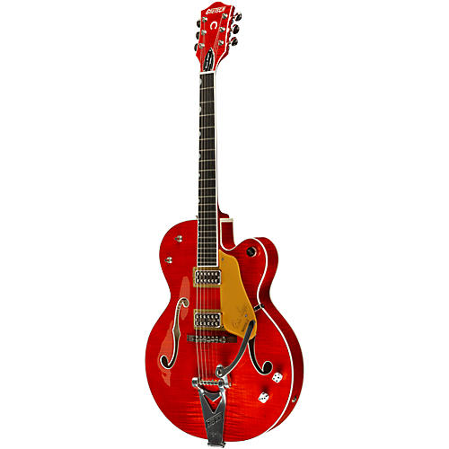 Gretsch Guitars G6120TFM-BSNV Brian Setzer Signature Nashville With Bigsby and Flame Maple Orange Stain - musicians--Friend