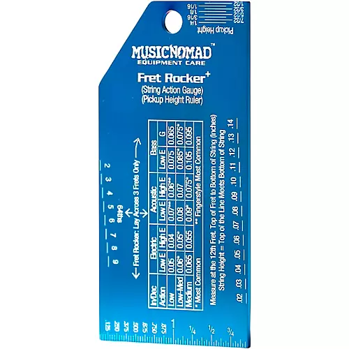 Music Nomad Precision Fret Rocker+ with String Action Gauge/Pickup Ruler - musicians--Friend