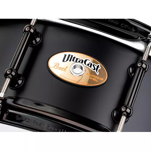 Pearl Ultracast 5/3/5mm Cast Aluminum Snare Drum 14 x 5 in. Black - musicians--Friend