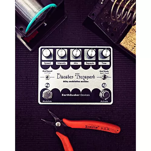 EarthQuaker Devices Limited-Edition Disaster Transport Legacy Reissue Delay Effects Pedal Silver - musicians--Friend