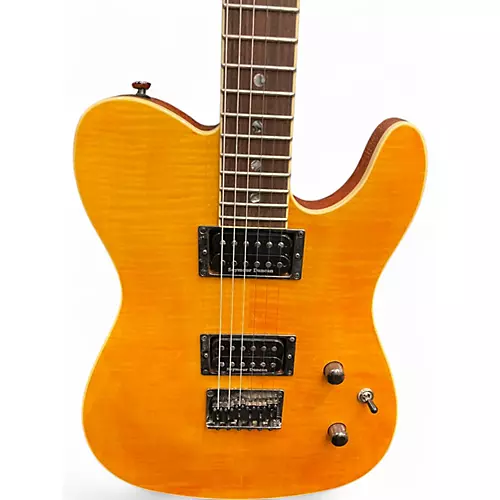 Used Fender Secial Edition Custom Telecaster FMT Amber Solid Body Electric Guitar Amber - musicians--Friend