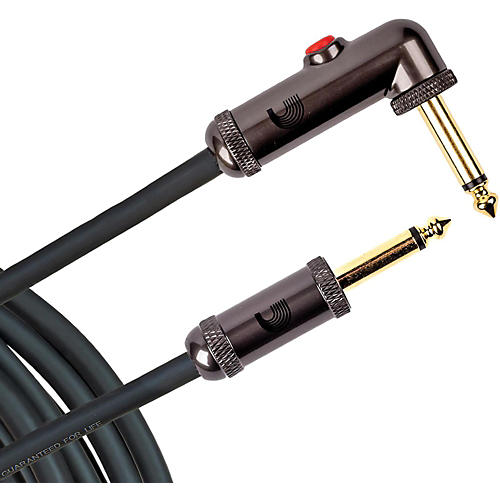 D'Addario Circuit Breaker Instrument Cable With Latching Cut-Off Switch, Right Angle Plug 20 ft. Black - musicians--Friend