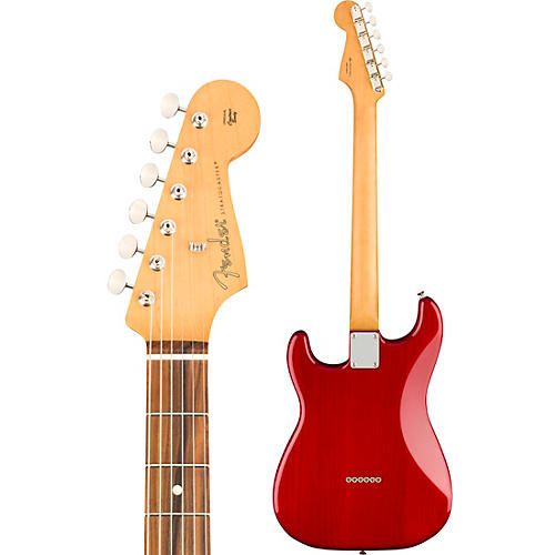 Fender Noventa Stratocaster Pau Ferro Fingerboard Electric Guitar Crimson Red Transparent - musicians--Friend