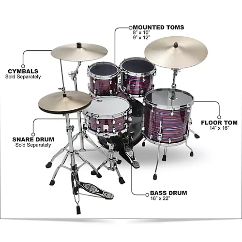 TAMA Starclassic Walnut/Birch 4-Piece Shell Pack With 22