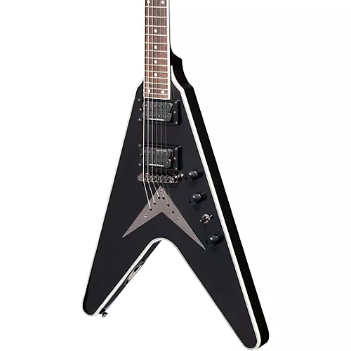Epiphone Dave Mustaine Flying V Custom Electric Guitar Black Metallic - musicians--Friend