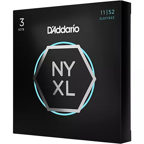 D'Addario NYXL Medium Top/Heavy Bottom Electric Guitar Strings 11-52 (3-Pack) 11 - 52 - musicians--Friend