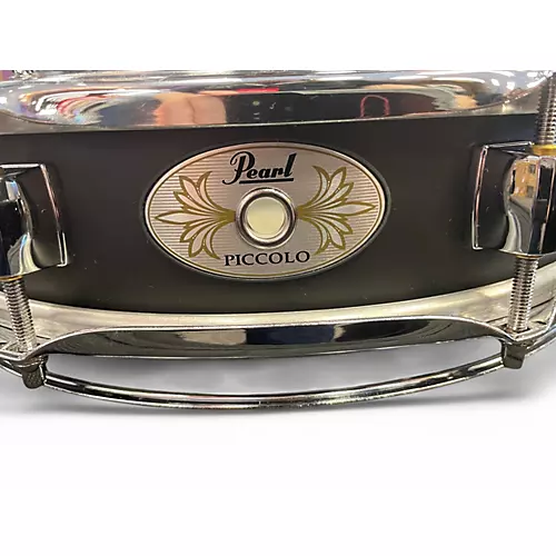Used Pearl 3X13 Piccolo Steel Satin Black Drum Satin Black 72 - musicians--Friend