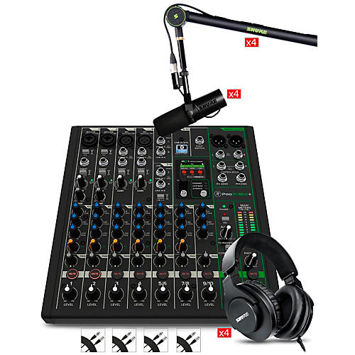 Mackie ProFX10v3+ Content Creator Bundle With SM7dB Microphones and SRH440A Headphones - musicians--Friend