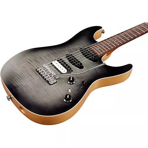 Ibanez Tom Quayle Signature 6str Electric Guitar Charcoal Black Burst Flat - musicians--Friend